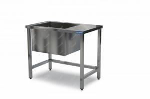 ванна моечная сварная одинарная (каркас aisi 430) 1500*600*850 мойка 600*500*400 слева, фартук. без  для общепит