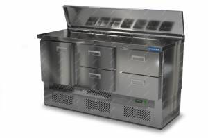 салат-бар охлаждаемый без борта (нижний агрегат) 1500*800*850  1 дверь, 4 ящика для общепит