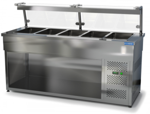 салат бар охлаждаемый модульный (агрегат справа) с полкой и подсветкой 1850*700*850 без двери для общепит