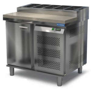 стол охлаждаемый с горкой для пиццы gn 1/3 (боковой агрегат) 1000*700*850(990) 1 дверь, камень для общепит