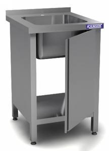 ванна моечная цельнотянутая одинарная расп.двери (каркас aisi 430) 900*600*850 мойка 600*500*300 по  для общепит