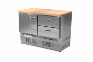 стол холодильный кондитерский (нижний агрегат, столешница бук) 1150*800*850 1 дверь, 2 ящика для общепит