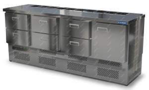 салат-бар охлаждаемый  с бортом (нижний агрегат) 2000*600*850  1 дверь, 6 ящиков для общепит