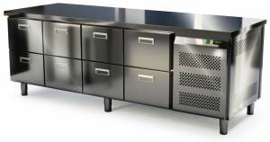 стол охлаждаемый (боковой агрегат, с бортом) 2300*800*850  8 ящиков для общепит