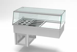 витрина холодильная для вок 1300*680*300(890) встраиваемая (стекло, подсветка) для общепит