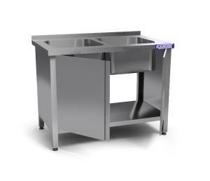 ванна моечная цельнотянутая двойная расп. двери (каркас aisi 430) 1200*600*850 мойки 500*400*250 по  для общепит