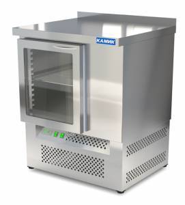 стол охлаждаемый (нижний агрегат, с бортом) 600*800*850 1 стеклянная дверь, подсветка. для общепит