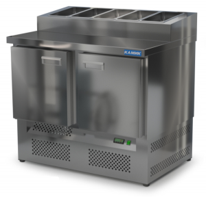 стол охлаждаемый с горкой для пиццы gn 1/3 (нижний агрегат) 1000*700*850(990) 2 двери для общепит