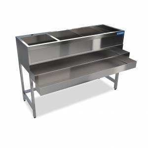 барная станция 1400*600(745)*900 1 рейл (двойной), полка п/блендер. для общепит