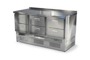 стол морозильный (нижний агрегат, с бортом) 1500*700*850 6 ящиков для общепит