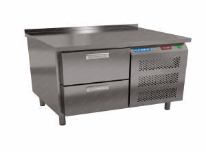 стол морозильный под тепловое оборудование (боковой агрегат, с бортом) 1000*700*620 2 ящика для общепит