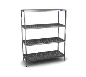 стеллаж 4 перф.полки, aisi 304, 1500*600*1800 заканчивается полкой. для общепит