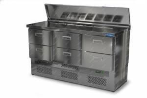 салат-бар холодильный (саладетта) без борта (нижний агрегат) 1500*600*850 6 ящиков для общепит