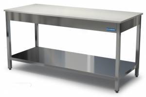 стол со столешницей из полипропилена с полкой (каркас из н.с. aisi 304) 1100*600*850 для общепит