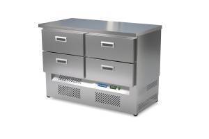 стол холодильный кондитерский (нижний агрегат, столешница нерж) 1150*800*850 4 ящика для общепит