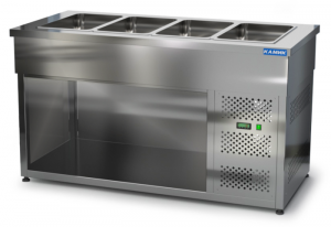 салат-бар (на каркасе) без борта 1500*700*850 без двери, 4 gn 1/1 h-150 для общепит