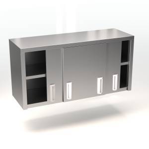 полка-шкаф настенная двери-купе (закрытая из н.с.304) 1500*400*600 для общепит