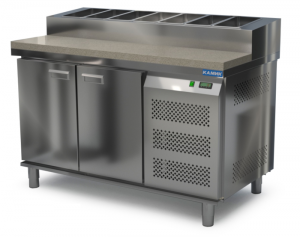 стол охлаждаемый с горкой для пиццы gn 1/3 (боковой агрегат) 1400*700*850(990) 2 двери, камень для общепит
