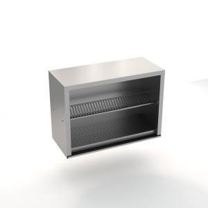 полка-шкаф настенная для сушки посуды (закрытая из н.с. aisi 304) 910*400*650 для общепит