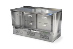 стол морозильный (нижний агрегат, с бортом) 1500*800*850 1 дверь, 4 ящика для общепит